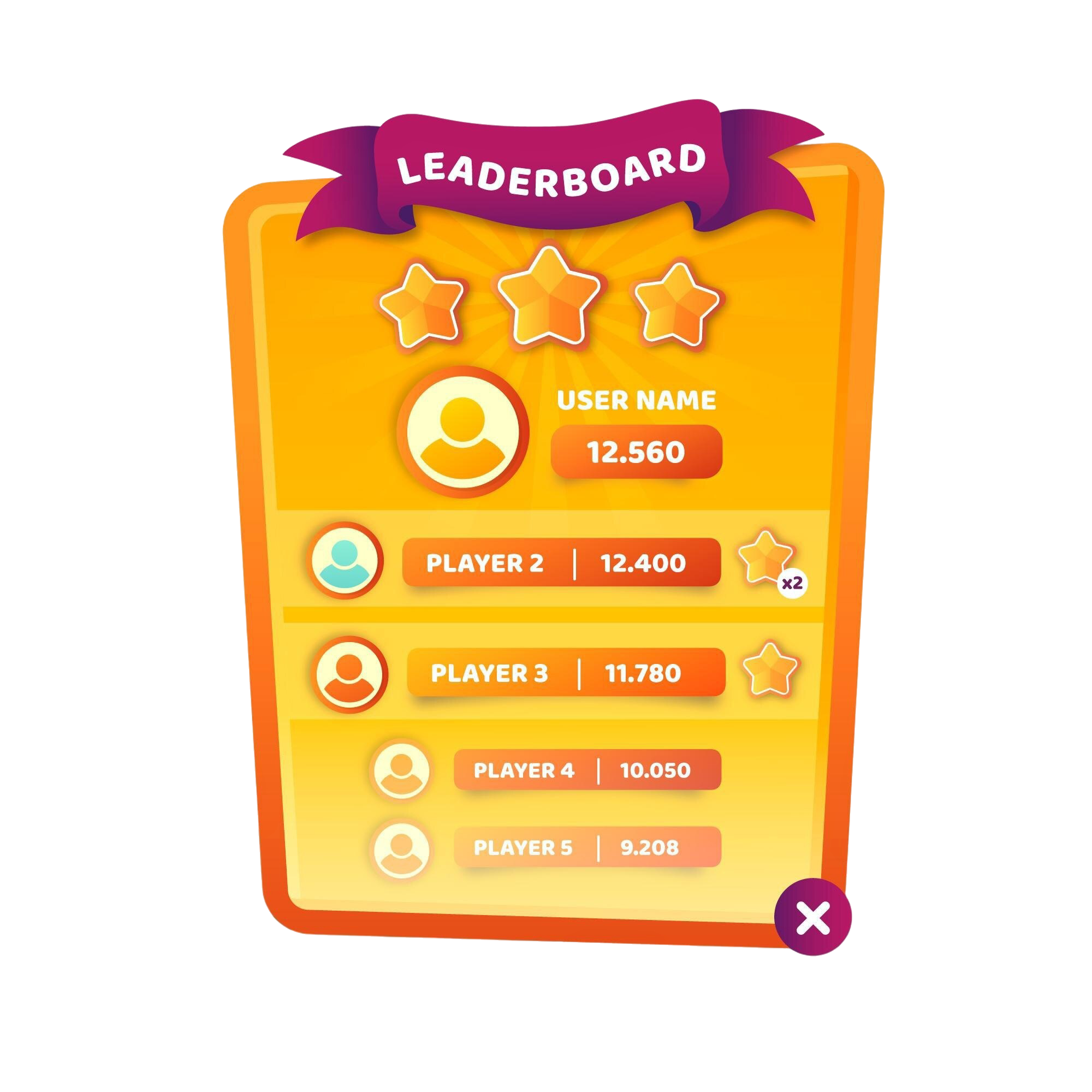 cartoon leaderboard template